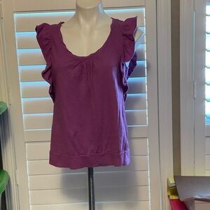 mark. Women's Top with Ruffle Sleeves in Purple